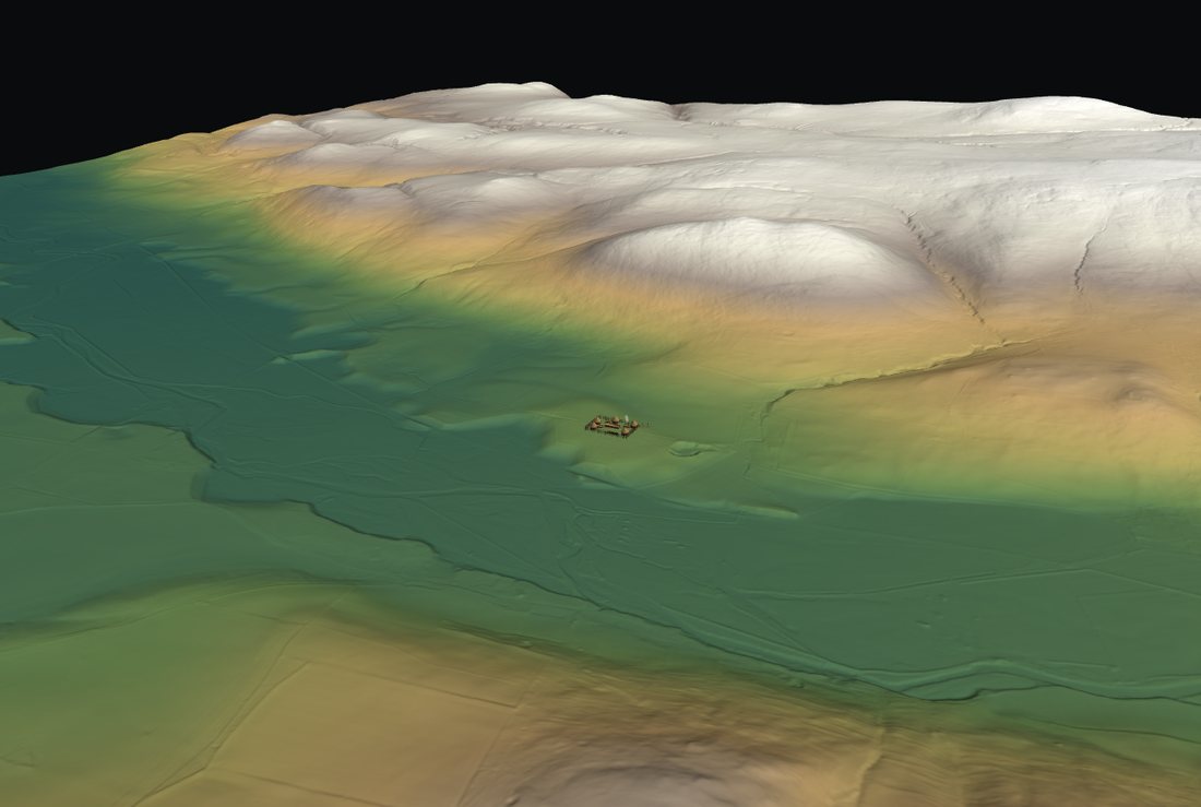 Ad Gefrin / Yeavering — 3D LiDAR terrain of the Anglo-Saxon royal township