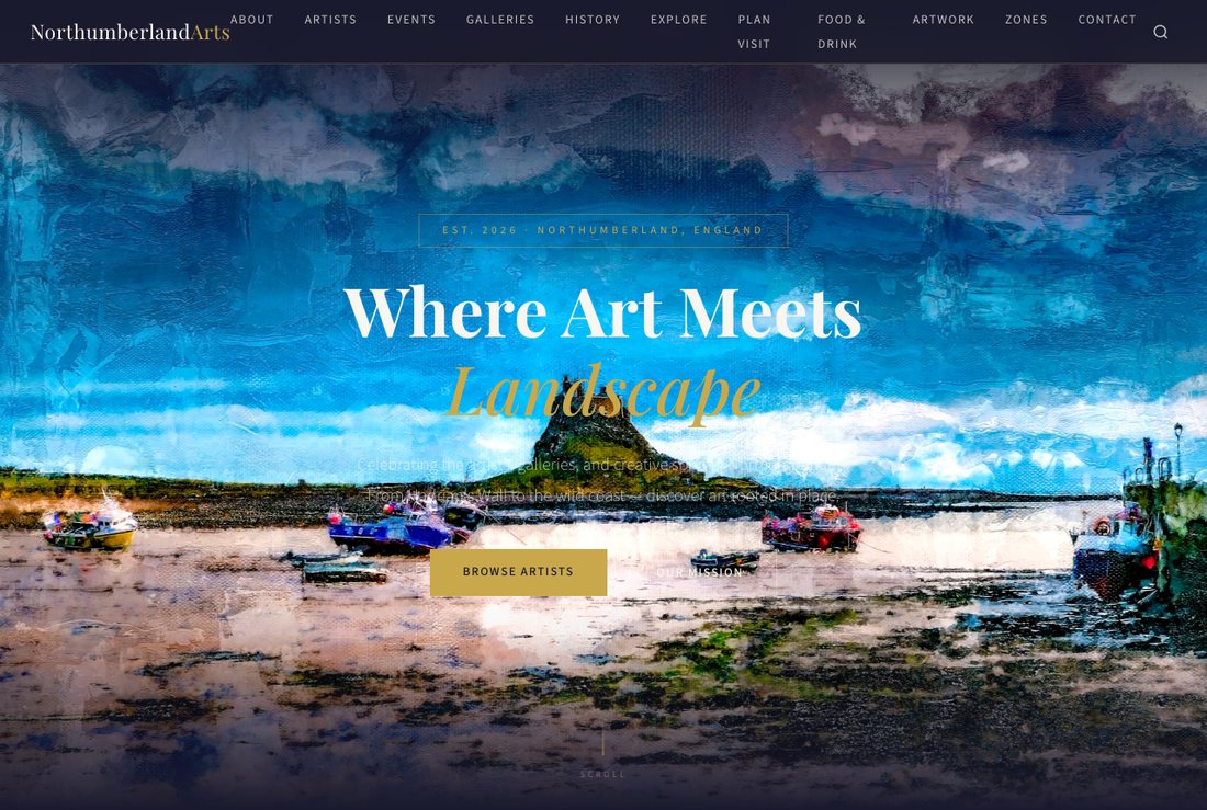Northumberland Arts directory website