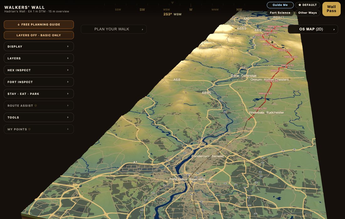 Walkers' Wall 3D terrain planner for Hadrian's Wall